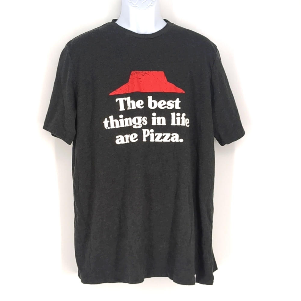 Pizza Hut Gray Employee Shirt Unisex XL The Best Things In Life Are Pizza